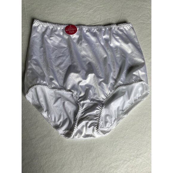 Vanity Fair Womens White Satin Brief Panties Size 7 - Picture 1 of 8